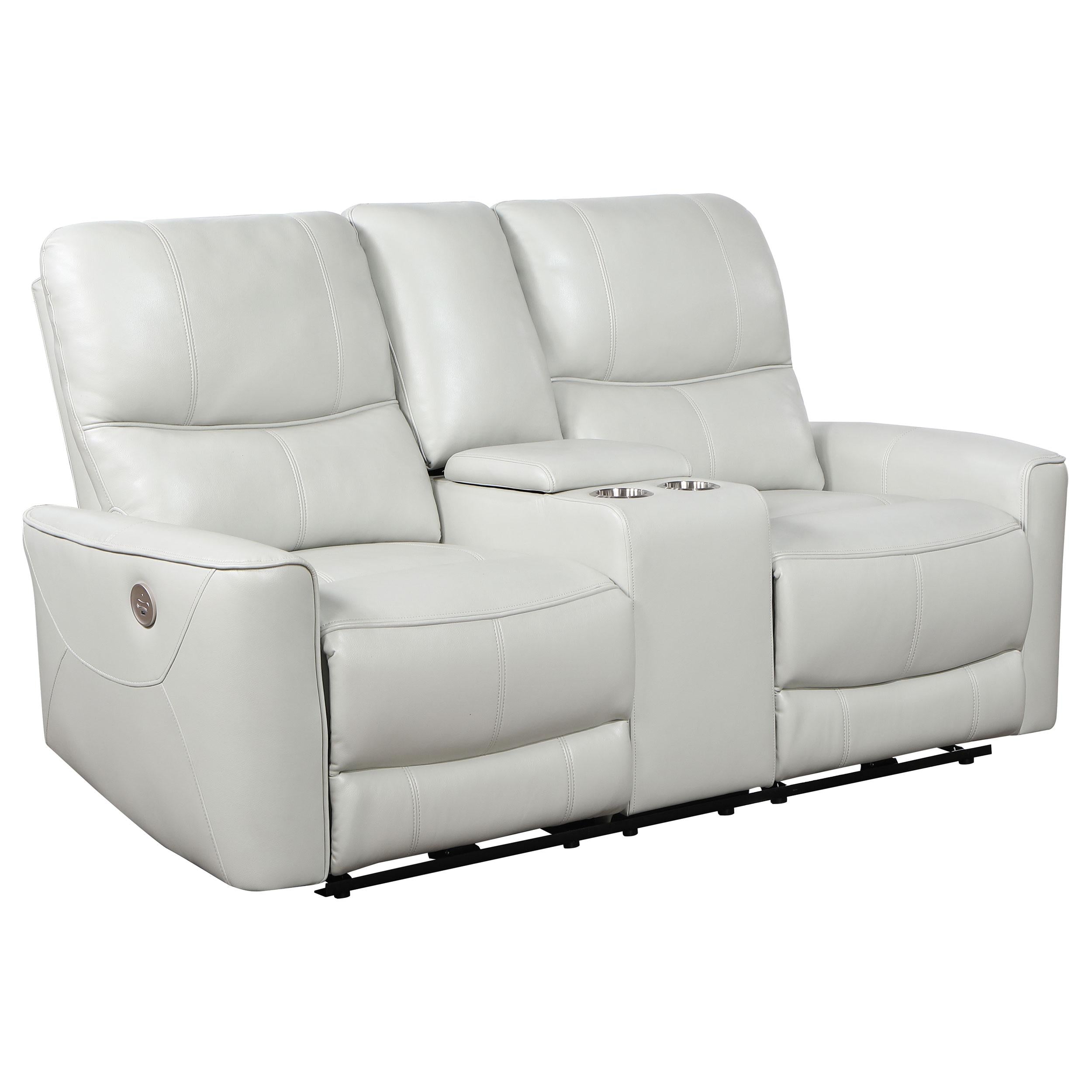 Coaster Furniture Greenfield 610262P Upholstered Power Reclining Loveseat - Dove Grey IMAGE 1